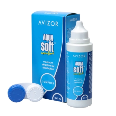 Р-р многоф.д/ухода за всеми тип. МКЛ AQUASOFT(фл,мл:120),в сост.контейнер д/хранен.КЛ