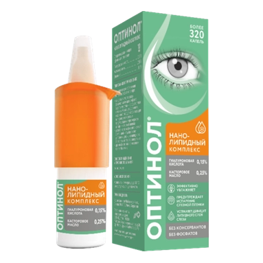 Оптинол® Нанолипидный комплекс средство увлажняющее офтальмологическое,10мл