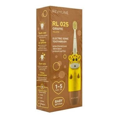 Revyline RL 025 Детская зубная щетка электрическая звуковая (желтая 6110 жираф)