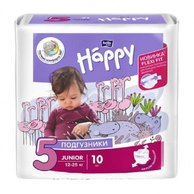 Bella Baby Happy Junior Подгузники гигиенические для детей (Flexi Fit), 10 шт