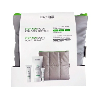 "LABORATORIOS BABE"Набор косметический STOP AKN "ПРОБЛЕМНАЯ КОЖА",260м(гель очищ.,флюид увлаж.,гель локал.,косметич.)