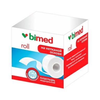 Пластырь мед.н/с "Бимед"катушечный на нетканой основе (белый) 9мх1,25см