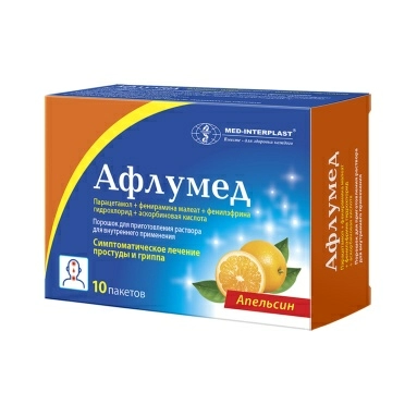 Афлумед порошок для приготовления раствора для приема внутрь (апельсин) №10