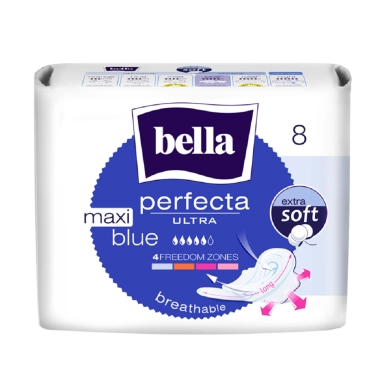 Bella Perfecta ultra maxi Blue Ультратонкие женские гигиенические впитывающие прокладки 8 шт