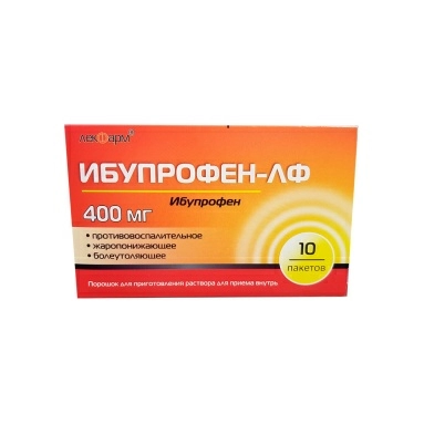 Ибупрофен-ЛФ порошок для приготовления раствора для приема внутрь 400мг в пакетах №10