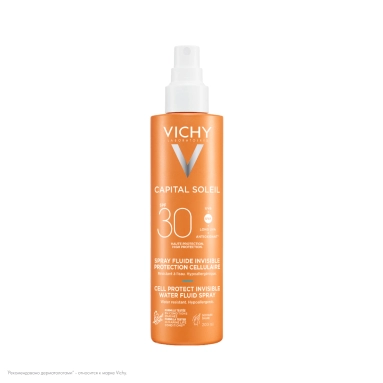 VICHY Capital Soleil Спрей-флюид солнцезащитный легкий Cell Protect SPF30, 200 мл