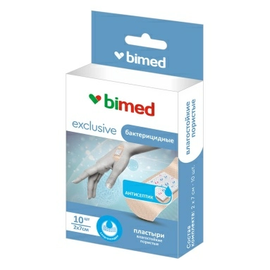 Пластырь мед.н/с "Бимед" влагостойкий пор. цв.кожи бактерицидный 2х7см