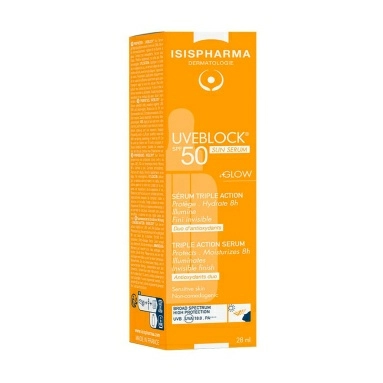ISISPHARMA UVEBLOCK Sun Serum SPF 50 Сыворотка солнцезащитная увлажняющая с эффектом сияния, 28 мл