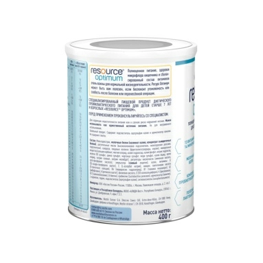 Resource® Optimum Специализированный пищевой продукт диетического профилактического питания для детей старше 7 лет и взрослых, 400 г