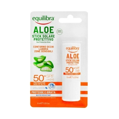 EQUILIBRA Алоэ Солнцезащитный водостойкий стик SPF50+, 10 мл