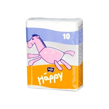 Bella Baby Happy Платочки бумажные гигиенические носовые трехслойные 10шт. (мини, звери)