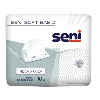 Seni soft Basic Пеленки одноразовые (впитывающие) 40х60 10 шт
