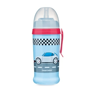 Canpol babies Поильник с силиконовой трубочкой, 12+, 350 мл, арт.56/516_blu