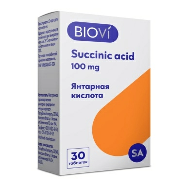 BioVi Янтарная кислота 100, БАД таблетки №30
