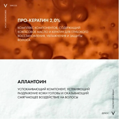 VICHY Dercos Technique KERA-SOLUTIONS Шампунь с комплексом про-кератин, реконструирующий поверхность волоса 250мл